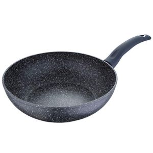 Frigideira Wok Bergner Orion em Alumínio Forjado com Revestimento em Marble e Fundo de Indução 28 cm  Cinza