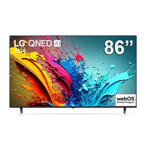 "Smart TV 86"" LG 4K QNED 86QNED85T com processador a8 AI, 120Hz, Design Super Slim, FreeSync e webOS 24"