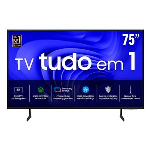 Smart TV 75 Samsung 75DU7700 LED, Processador Crystal 4K, Gaming Hub, AI Energy Mode, Alexa built-in, Wi-Fi, Bluetooth, USB e HDMI