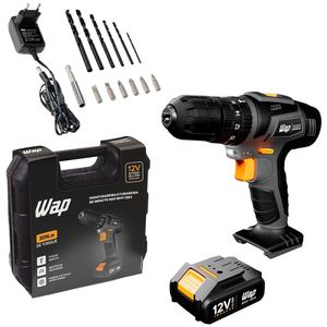 Parafusadeira e Furadeira de Impacto WAP BPFI 12K4 Carregador Bivolt 12V 3/8 com Maleta e Acessórios