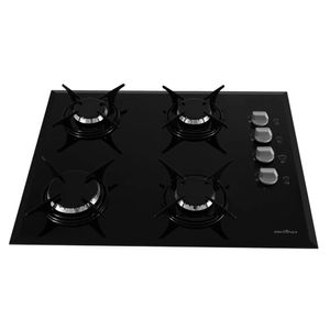 Cooktop a Gás Britânia 4 Bocas Chef Bisote 4 Bivolt  Preto