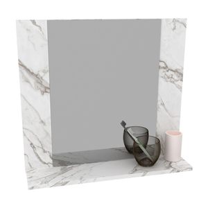 Espelheira para Banheiro 60cm Multimóveis CR10090 Mármore Branco