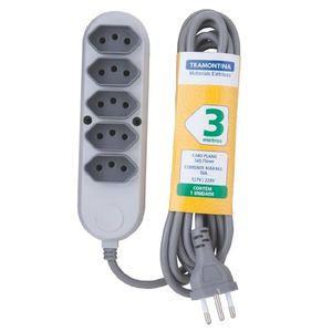 Extensão Múltipla Tramontina 5 Tomadas 2P+T 10 A 250V 3 Metros