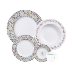 Aparelho de Jantar Tramontina Dalina 20 Peças em Porcelana Decorada