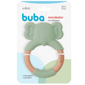 Mordedor de Silicone Elefante Verde Buba