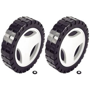 Par de Rodas Plásticas Grandes e Calotas Para Cortador de Grama Tramontina CE35P Ø 170mm