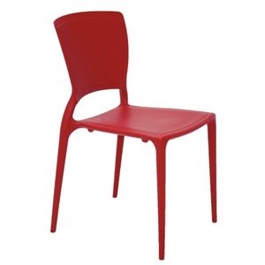 Cadeira Tramontina Sofia em Fibra de Vidro Laranja com Encosto Fechado