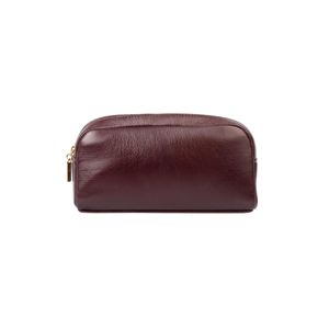 Necessaire de couro liso Adriana 12x23x6cm