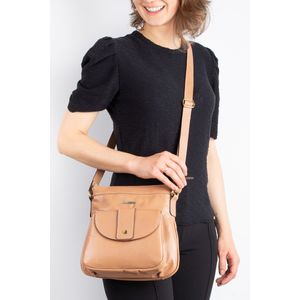 Bolsa tiracolo de couro liso Elis