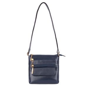 Bolsa transversal de couro liso Maura