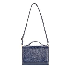 Bolsa pequena transversal de couro croco Deise