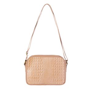 Bolsa quadrada pequena de couro croco Diana