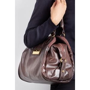 Bolsa de ombro em couro liso Simone