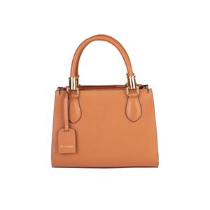 Bolsa baú de couro liso Andressa