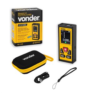 Trena Laser Medidor Distância Bilateral 120m Bateria Vonder