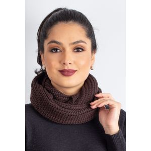 Gola cachecol fechado infinito feminino de tricô 60017